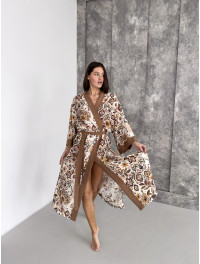 Женский халат кимоно длинный Boho Chic, корица