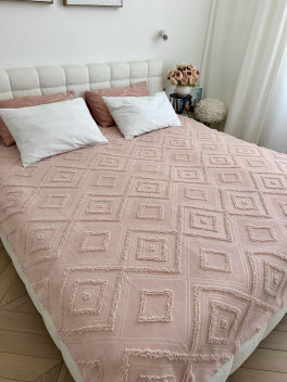 Покривало «Diamond Nordic» 200×220 см, тьмяно-рожевий