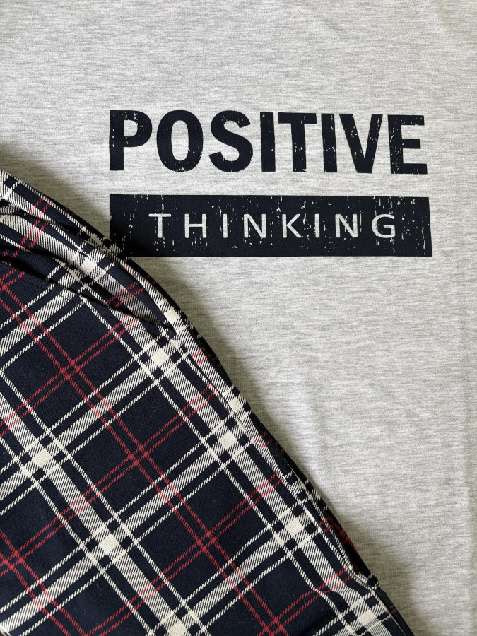 Піжама чоловіча комплект Positive thinking (штани+футболка)