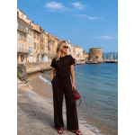 Женский костюм Dolce Vita с вискозы футболка и брюки палаццо шоколад